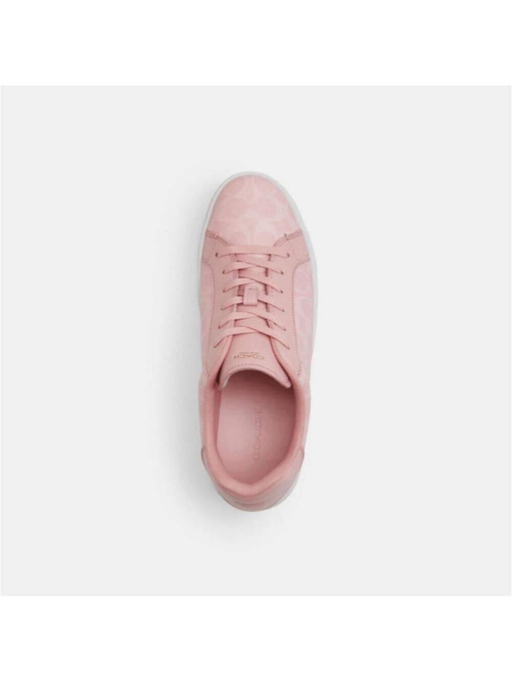 NEW Coach Pink Signature Canvas Leather Sneakers Size 6.5 (37) CBT39 NIB - Picture 5 of 8